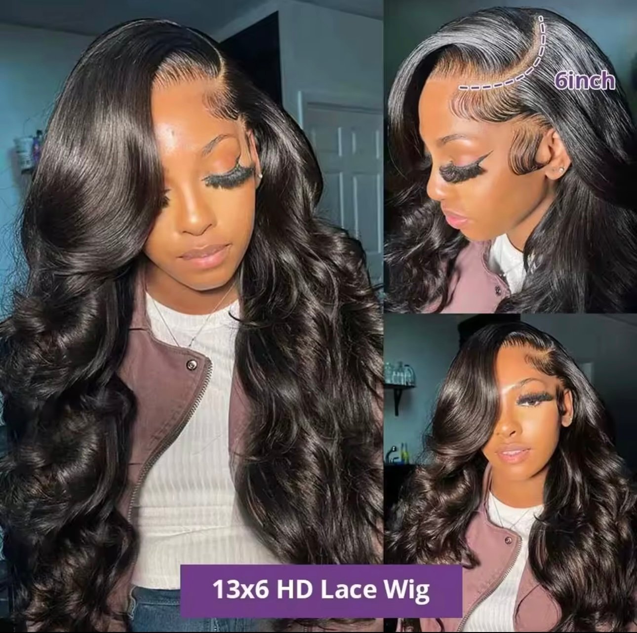 13x6 HD lace frontal 30" human hair wig - Image 2