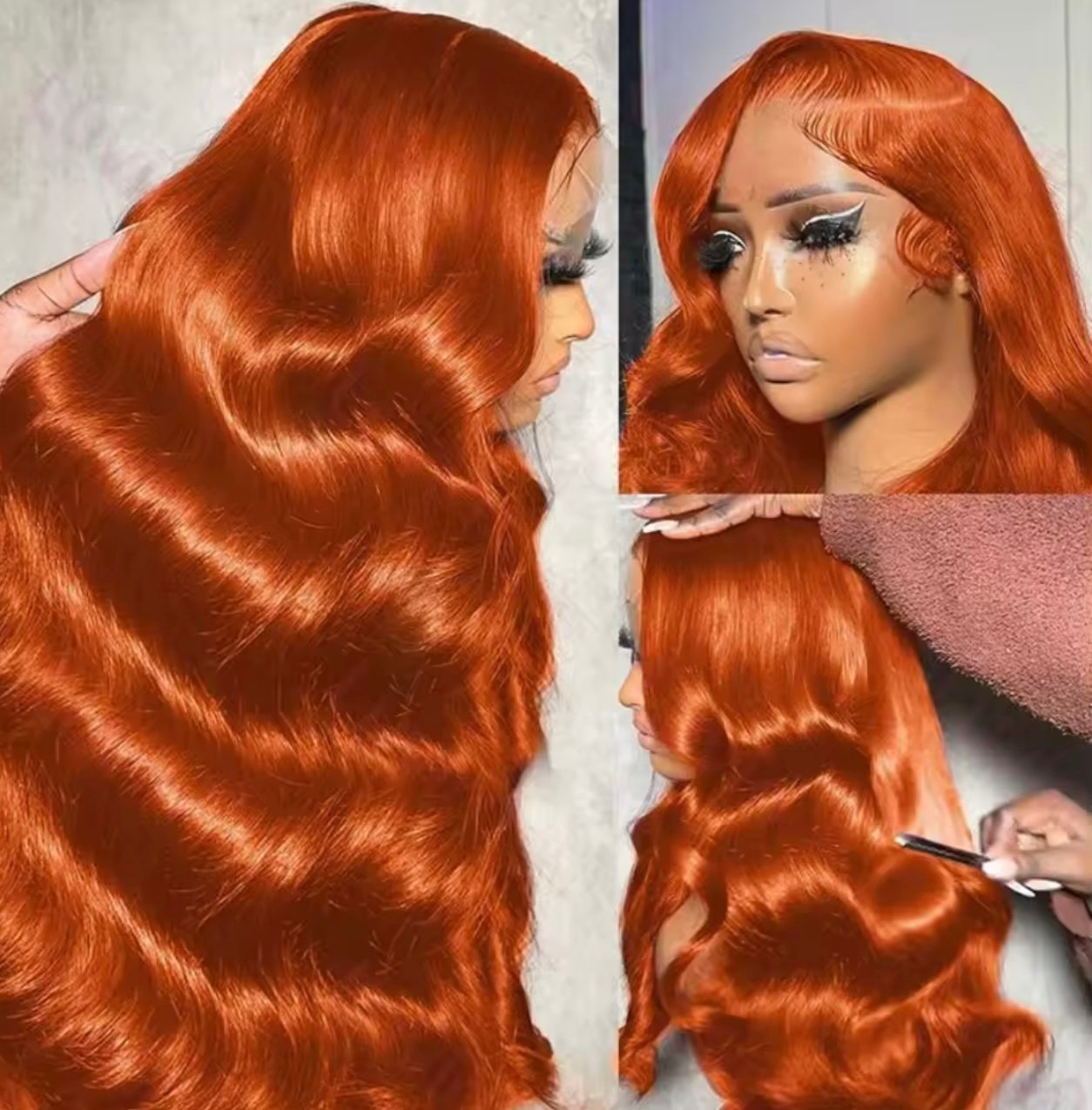 13x6 Transparent Body Wave 530 Ginger Lace Front Wig